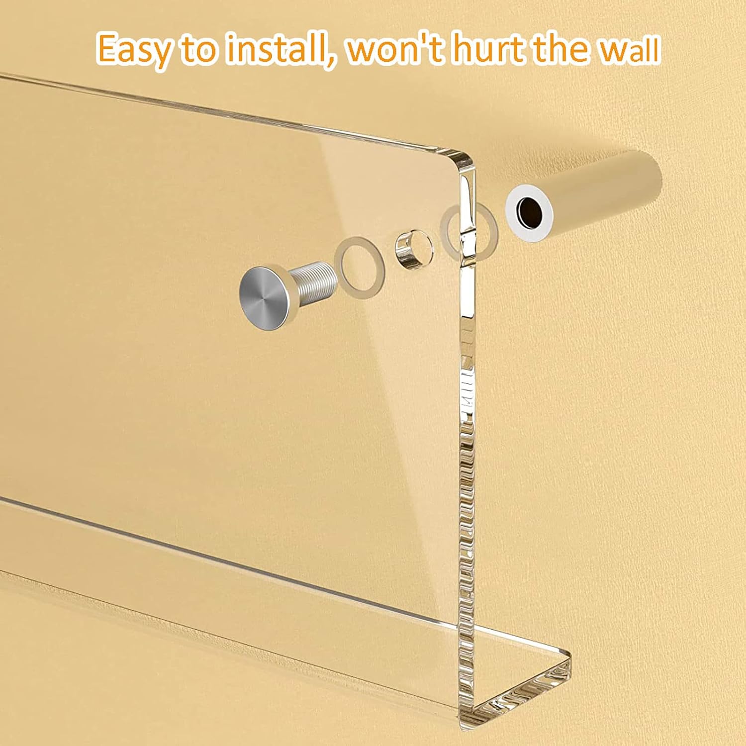 Mobile Storage Rack Freestanding Display Rack Tool Pegboard Garage,Clear Acrylic Floating Shelves - 2 Pack Wall-Mounted Magazine Rack Ideal for Home Office Bathroom and Brochure Display Hold