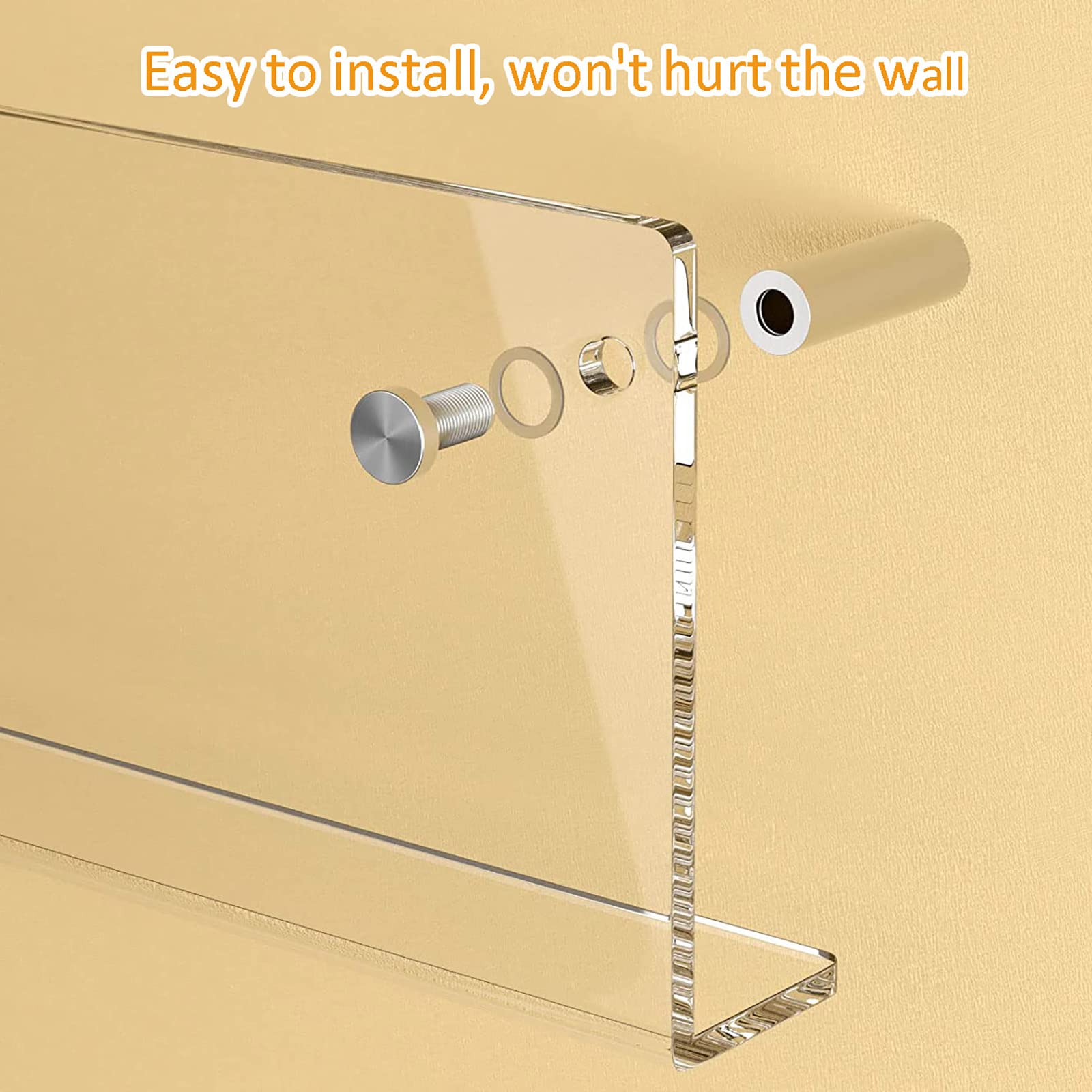 Portariviste in acrilico, Porta riviste da parete 2 pezzi, perfetto for il bagno, libreria e porta brochure(Transparent,80cm/31.4inch)