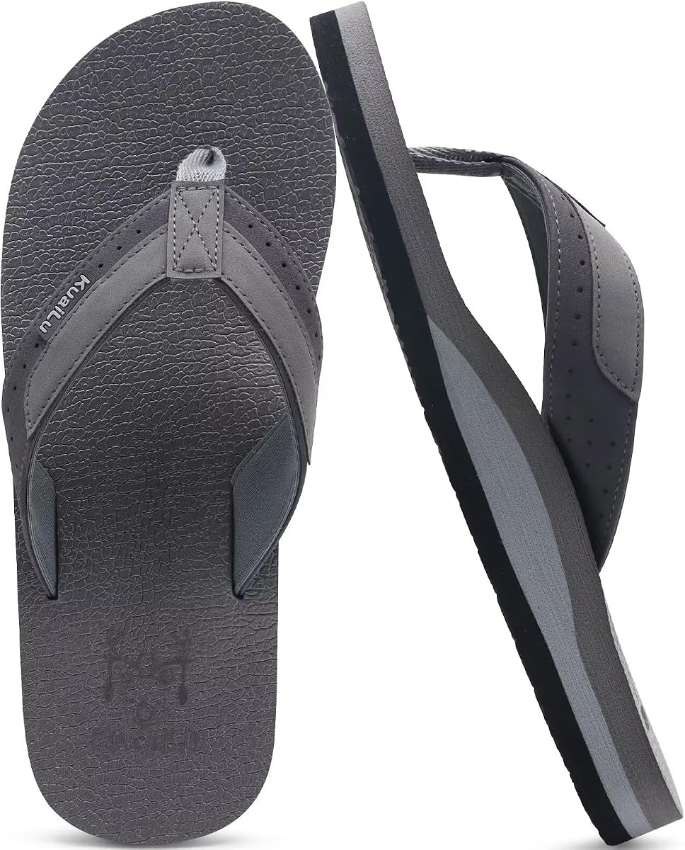 Chanclas de cuero para hombre con cómodo soporte para el arco Summer Beach