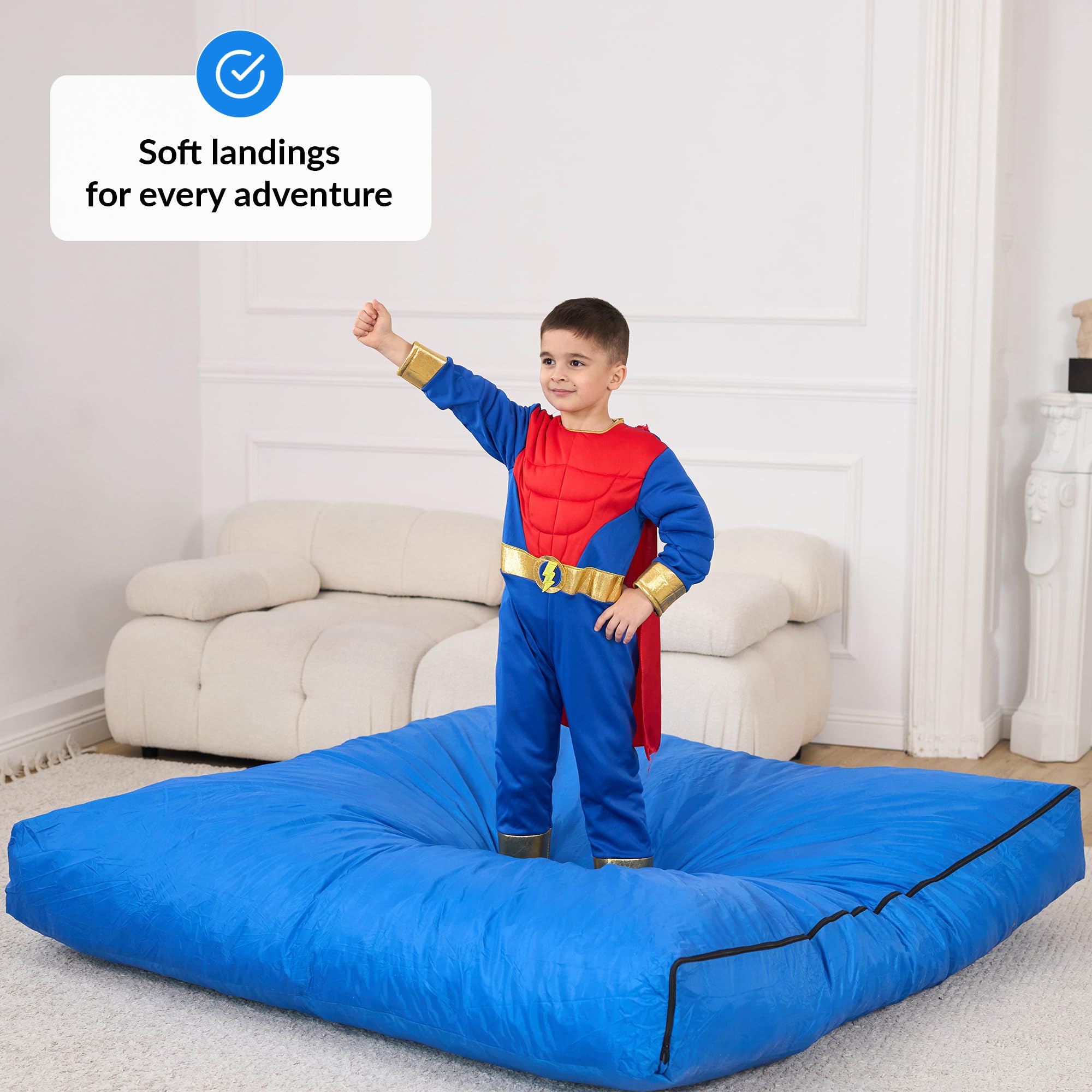 Alfombra Sensorial Crash Pad para Niños | Grande 152 x 152 cm o 122 x 91 cm | Colchoneta para Autismo | Tapete de Espuma para Saltar y Jugar | Crash Mat para Niños | Gimnasia Escalada y Bouldering