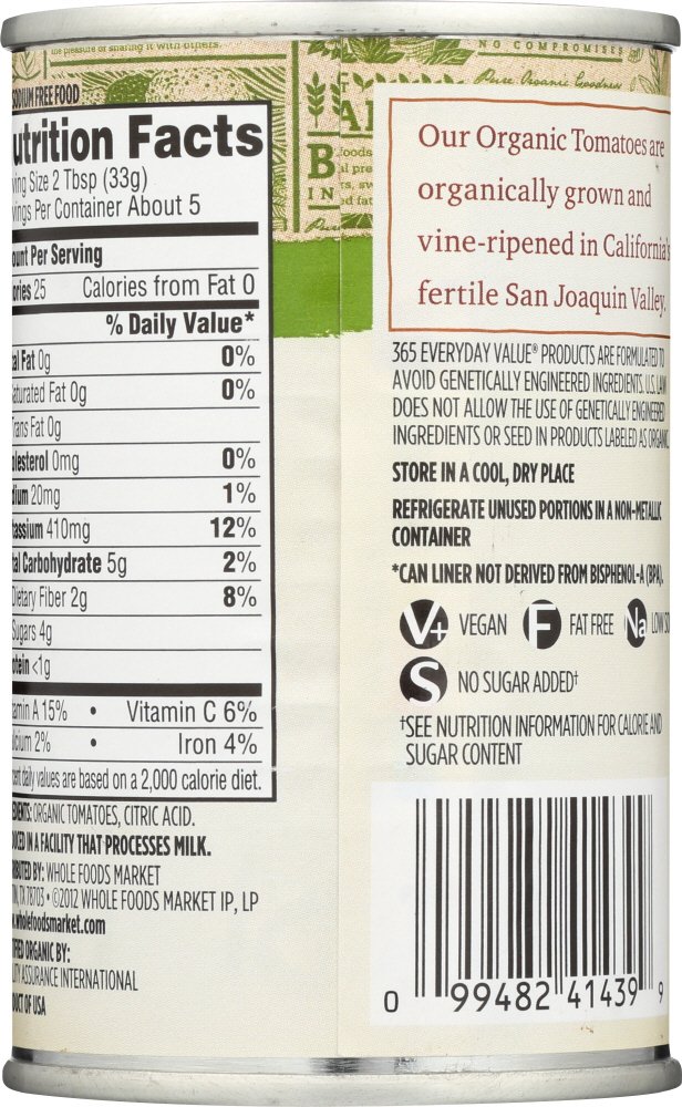 365 Everyday Value, Organic Tomato Paste, 6 Ounce