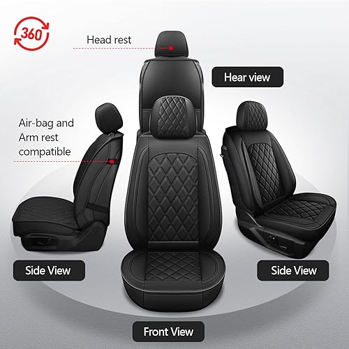 Miniatura 9 de MIROZO Fundas para asiento de camión, juego completo de fundas para asiento de automóvil, compatible con Ford F150 F250 F350 2015-2023 (azul, juego