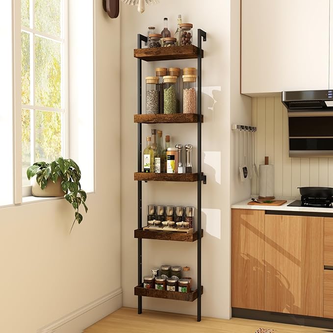 Estante para Vinos de 5 Niveles, Soporte para Botellas de Licor y Vasos miniatura 9