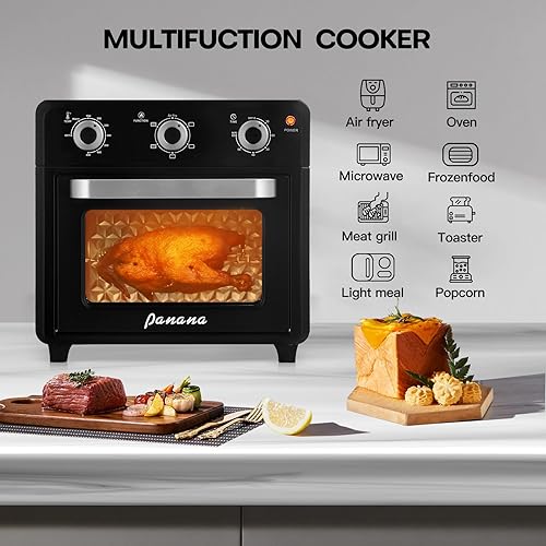 Miniatura 3 de Panana Horno tostador compacto con freidora de aire, 1400 W, 21 cuartos de galón con multifunción 6 en 1 y amplio rango de temperatura, horno