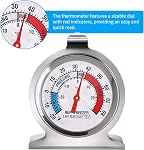 Thermomètre du réfrigérateur 4 Pack, Thermomètre de congélateur en acier inoxydable thermomètre avec indicateur rouge, Thermomètres à grand cadran pour le thermomètre de surveillance des congélateurs pour la maison, cuisine, restaurants