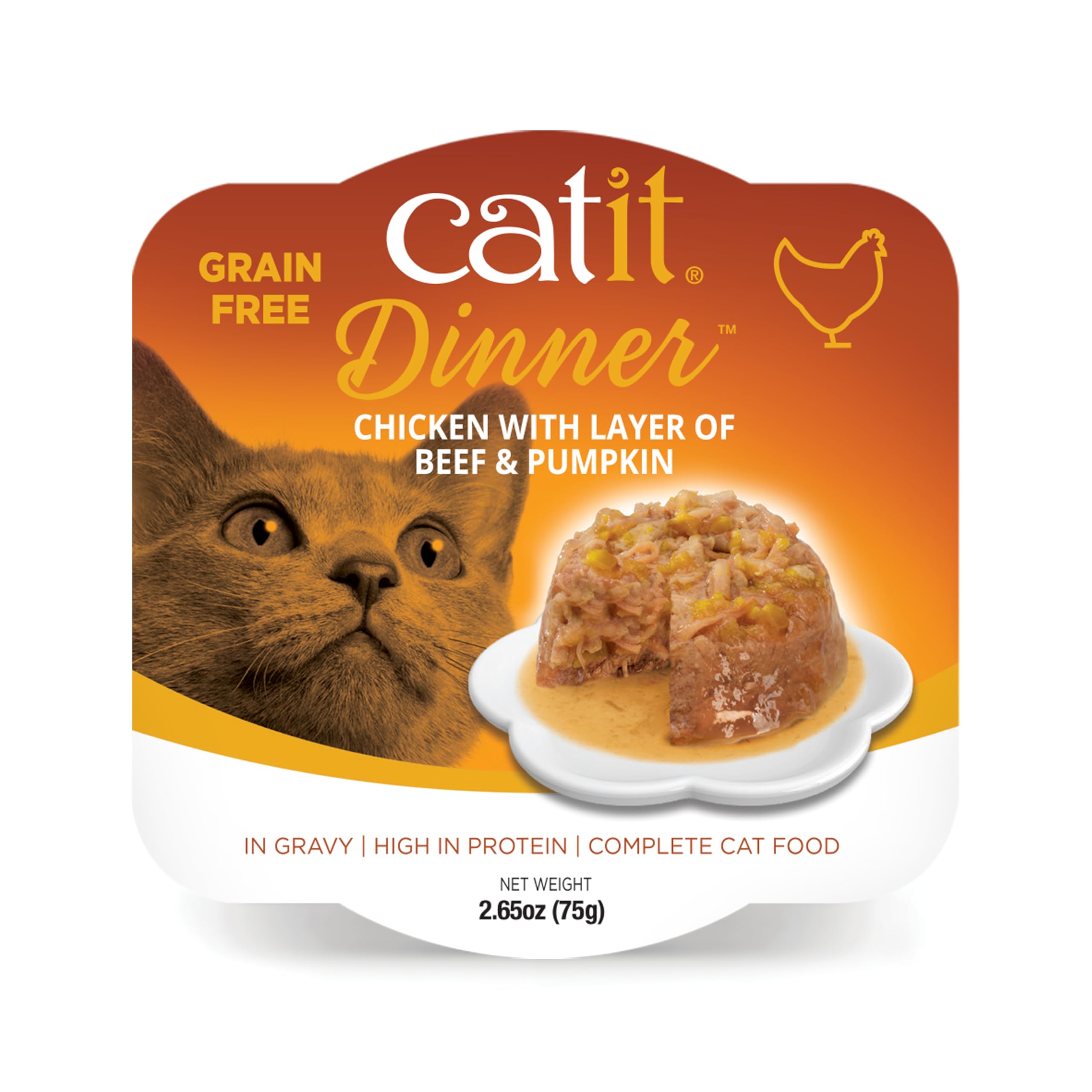 Catit Cuisine Dinner, Chicken with Beef, Wet Cat Food for Adult Cats 1x75g