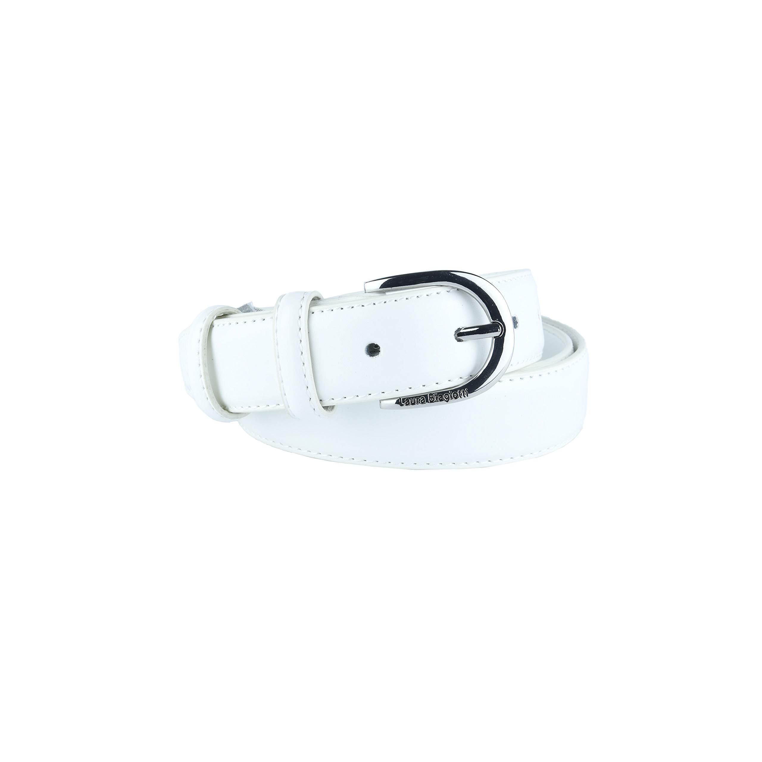 Biagiotti Ceinture Femme Fine en Cuir Véritable, Ajustable avec Boîte