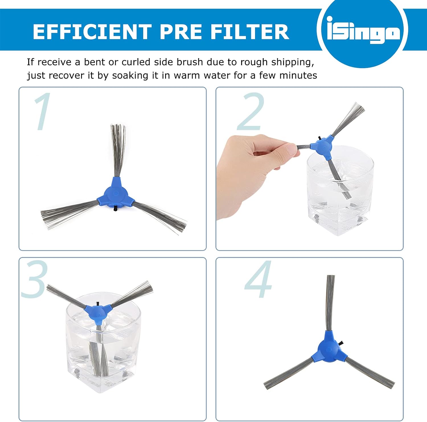iSingo Replacement Parts Compatible with Eufy RoboVac 11S, 15C, 30, 30C, 12, 35C, 15T Robotic Vacuum Accessories, Includes 10 Side Brushes, 8 Filters, 1 Main Brush, 1 Pre Filter, 1 Rolling Brush: Home Improvement