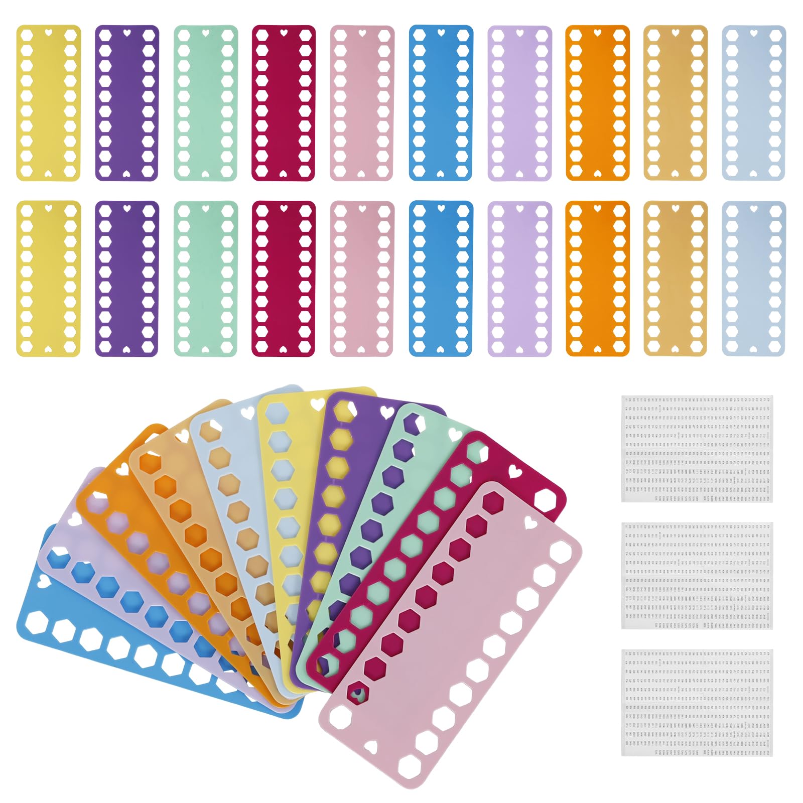 30 Pcs Portable Embroidery Floss Organizer Reusable Plastic Cross Stitch Thread Organizer with Label Needlework Project Card Sticker for Sewing DIY Craft