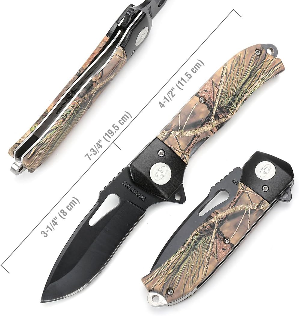 MOSSY OAK 2-Piece Multifunctional Kit - Multitool and Folding Pocket Knife Camo Set Packed in Metal Box Great for Gift, Camping, Hunting, EDC