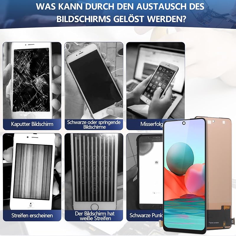RongZy LCD Kijelző Xiaomi Redmi Note 10 Pro/Max Telefonhoz - Érintőképernyős Digitalizáló Csereképernyő Szerelőkészlettel, Fekete