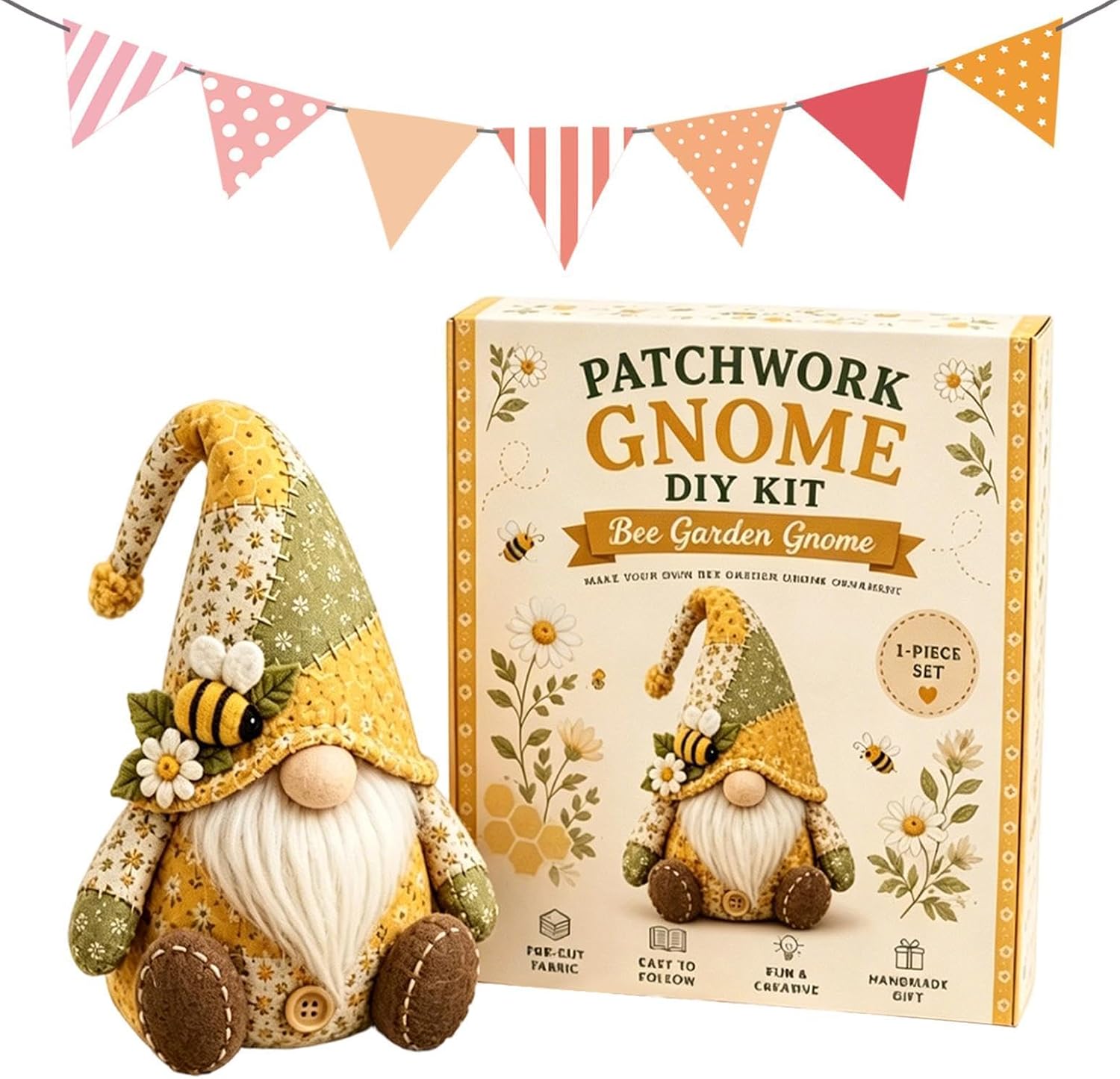 DIY Patchworks Gnome Kit, Christmas Gnome DIY Patchworks Kit Gift for Adults & Beginners, Create Your Own Adorable Gnomes, DIYs Sewing Project Craft Supplies Home Decor