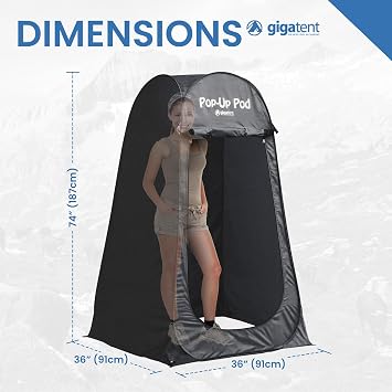 GigaTent Pop Up Pod Changing Room Privacy Tent Instant Portable Outdoor Shower Tent, Camp Toilet, Rain Shelter for Camping & Beach Lightweight & Sturdy, Easy Set Up, Foldable - with Carry Bag