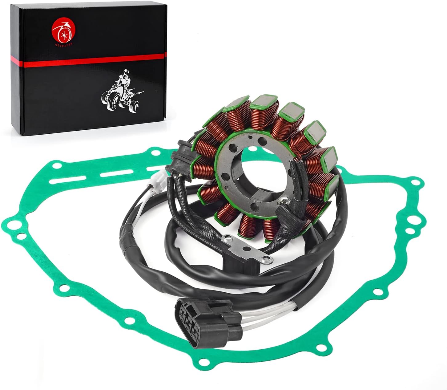 Magneto Stator and COVER Gasket Compatible with Yamaha Grizzly 700 YFM700FG 4x4 Fi 2007-2015 Grizzly 550 4x4 Fi 2009-2014 28P-81410-01-00