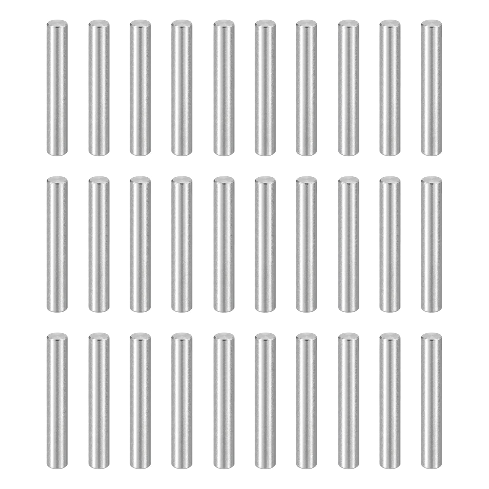 sourcing map 55pcs Dowel Pins, M3 x 20mm 304 Stainless Steel Cylindrical Shelf Support Peg Pin Rod Fasten Elements for Metal Devices Wood Furniture DIY Installation, Silver