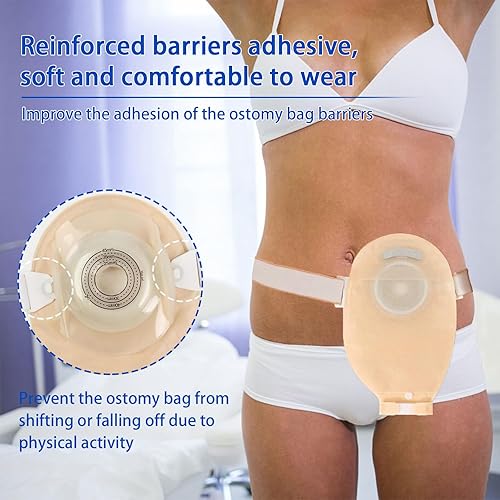 Miniatura 2 de 1 cinturón de ostomía ajustable para mujeres y hombres, se fija de forma segura a la bolsa de ostomía de 1.18 x 42 pulgadas para evitar la