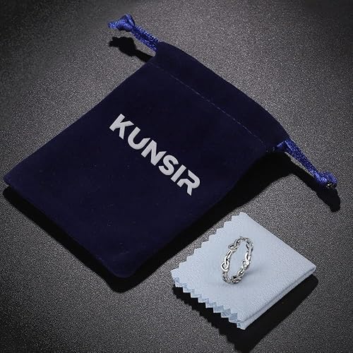 Miniatura 5 de KUNSIR 925 Sterling Silver Rings Classic Cubic Zirconia Eternity Promise Statement Anniversary Wedding Bands Engagement Rings for Women Infinity