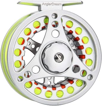 AnglerDream 1 2 3 4 5 6 7 8WT Fly Reel with Line Combo Large Arbor Aluminium Fly Fishing Reels