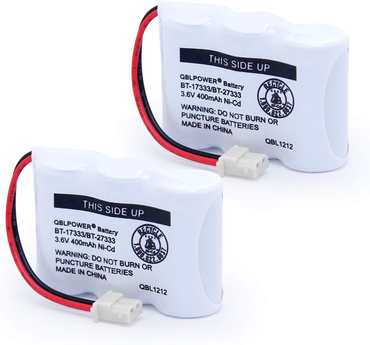 BT-17333 BT-27333 Batería recargable para teléfono móvil 2/3AA 3,6 V NI-CD Batería para teléfono inalámbrico BT17333 BT27333 BT-17233 BT17233 BT-163345 CS5121 (paquete de 2)
