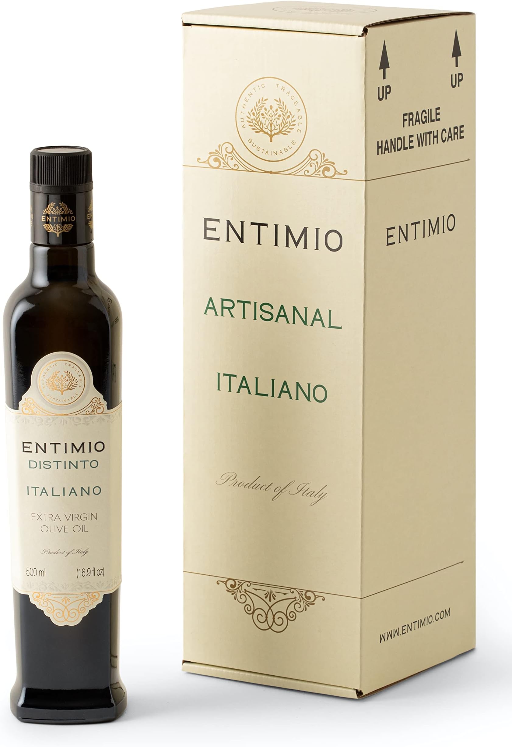 Entimio Distinto | 2021 Harvest Medium-Robust Organic Olive Oil Extra Virgin from Tuscany, Italy | Award-Winning, High in Polyphenols, Early Harvest Italian Olive Oil | 16.9 fl oz