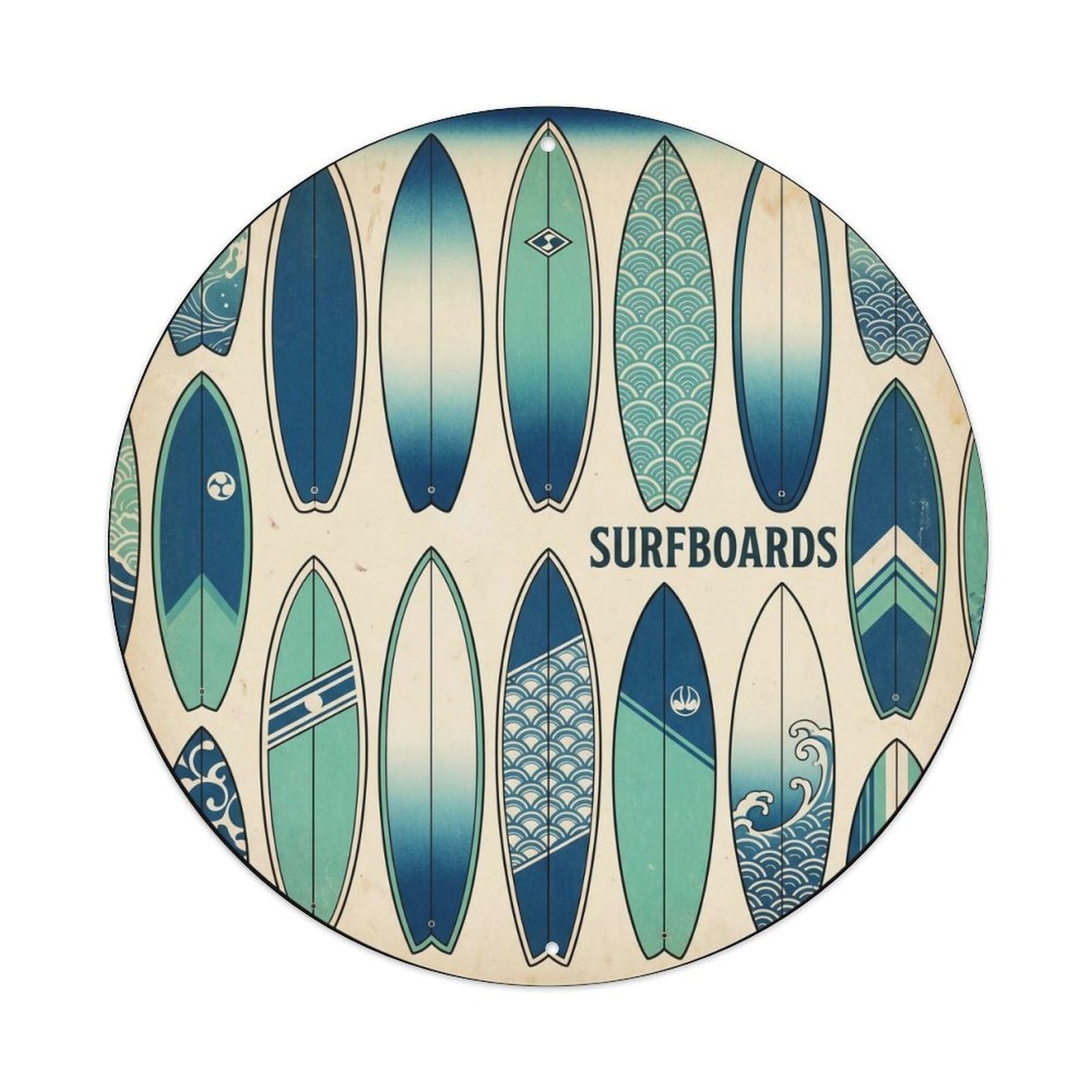 Surf Board Collection Hawaii Travel Beach Resort Break Metal Tin Sign