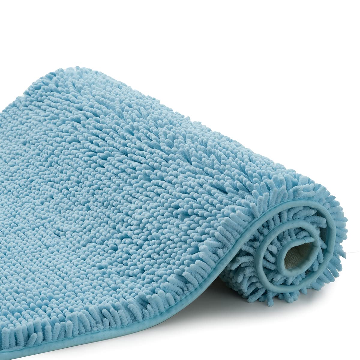 Bath mats for Bathroom 17"x24" Shaggy Soft Bathroom Rug Non-Slip Chenille Shower Mats Machine Washable Water Absorbent Doormat.
