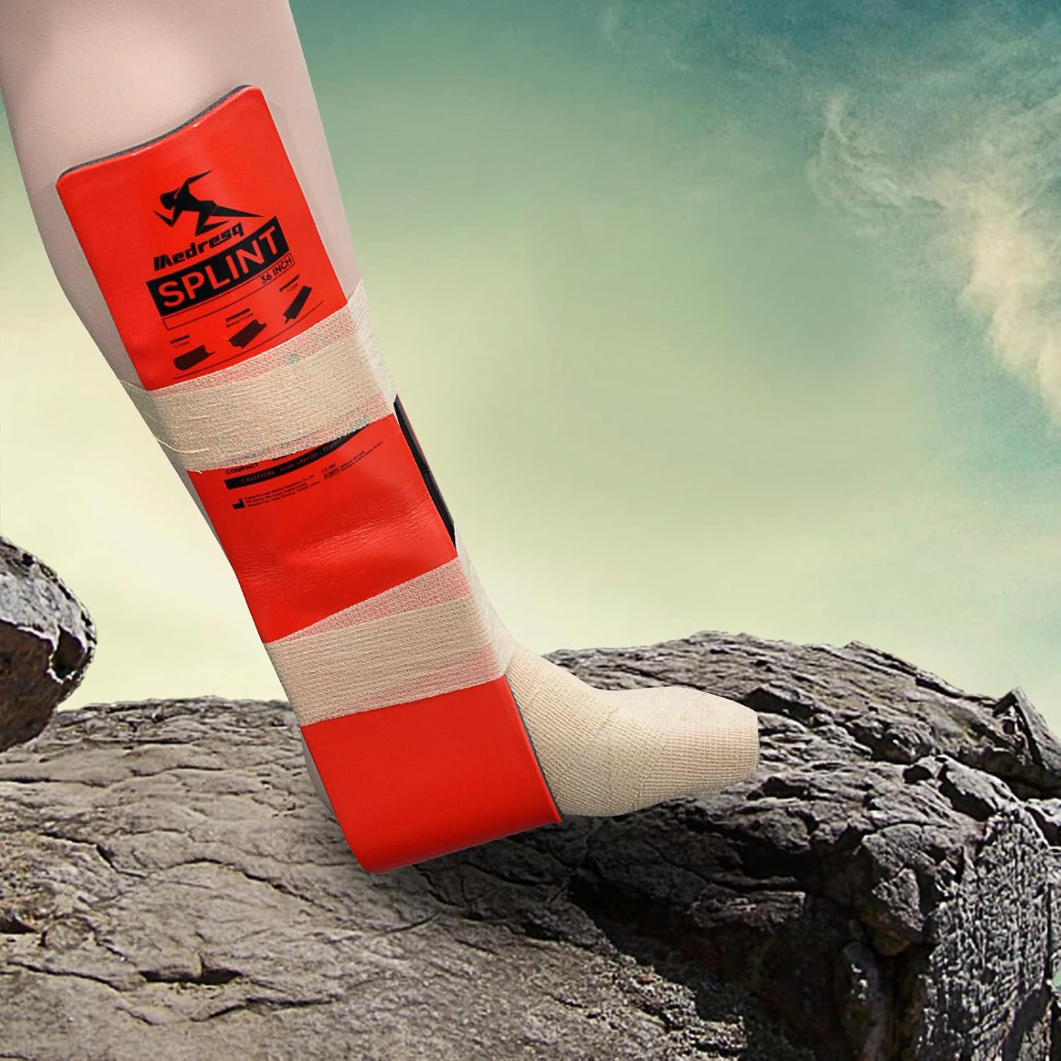 2pc First Aid Splint Kit – Lightweight & Reusable Arm and Leg Fracture Support for Trauma Emergencies, Essential First Aid Equipment for Home, Car & Outdoor Use(Red)