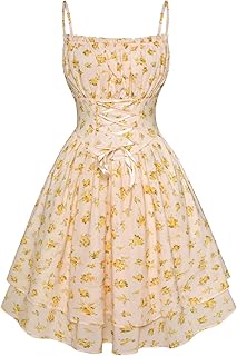 Summer Sundress for Women Floral Sleeveless Spaghetti Strap Dress - Buy now