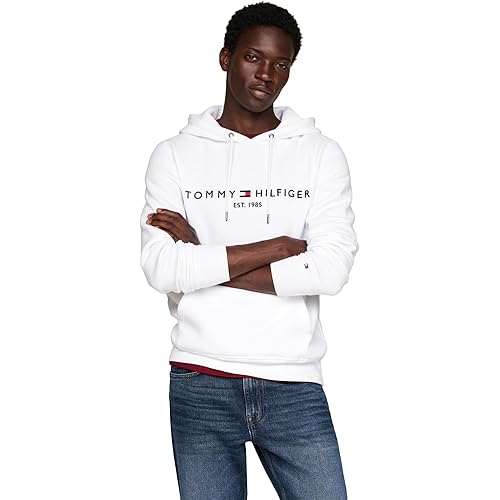 Tommy Hilfiger Men's Medium Weight Fleece Hoodie Sweatshirt with Embroidered Logo, Also Available in Big & Tall