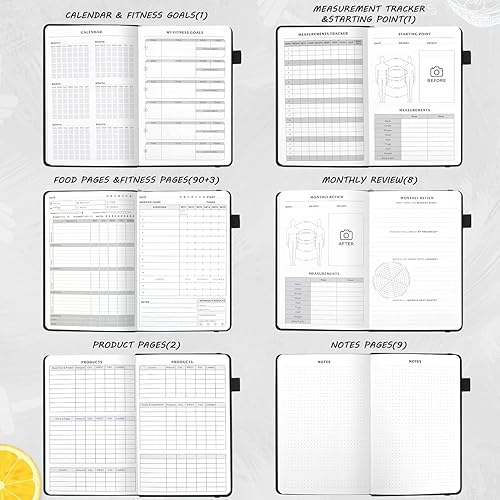 Miniatura 5 de EPEWIZD Diario de alimentos y fitness, diario de pérdida de peso para mujeres y hombres, diario de alimentos y planificador de comidas de 5.6 x 8.5
