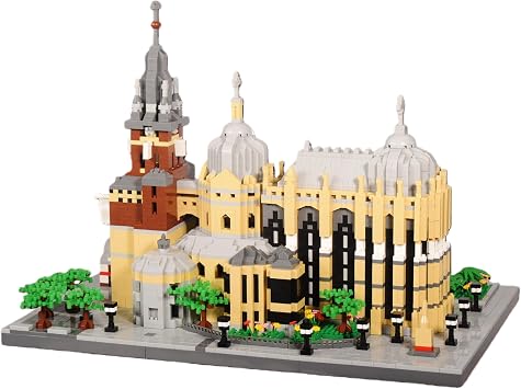 JXRLMB Adult Building Blocks Set 6650 PCS World Famous Architecture Germany Landmark Church Aachen Cathedral Collectible Home Office Decor Display Micro Bricks Model for Men Women Ages of 14+