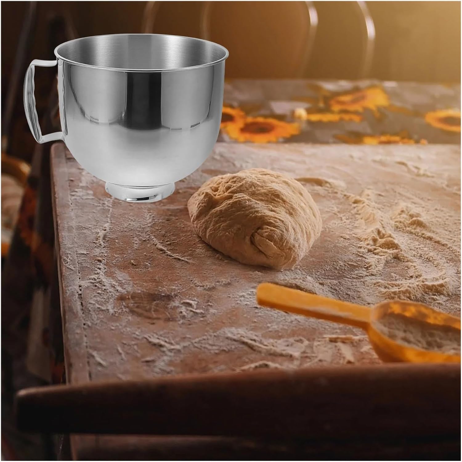 Mixing Bowl 3.6L, Deepening Bowl, Stainless Steel Bowl, Baking Bowl, Egg Whisking Bowl, Dough Ball Bowl, Vertical Mixing Kitchen Bowl, Kitchen Tools Mixing Bowls with Handles