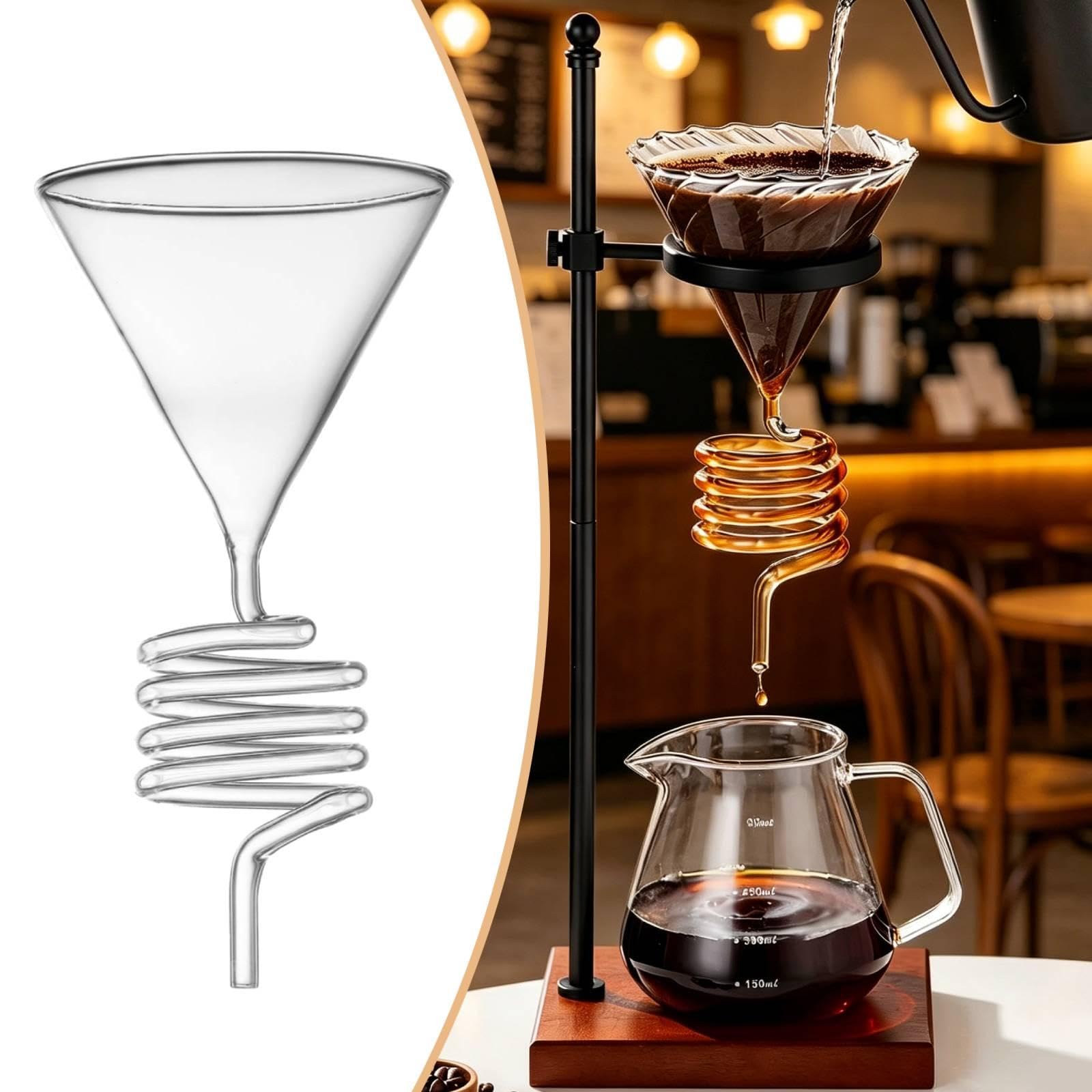 Filtro café Vidrio con gotero, Filtro café Reutilizable fácil Mantenimiento, Accesorios para cafetera Espresso Goteo para, Style a