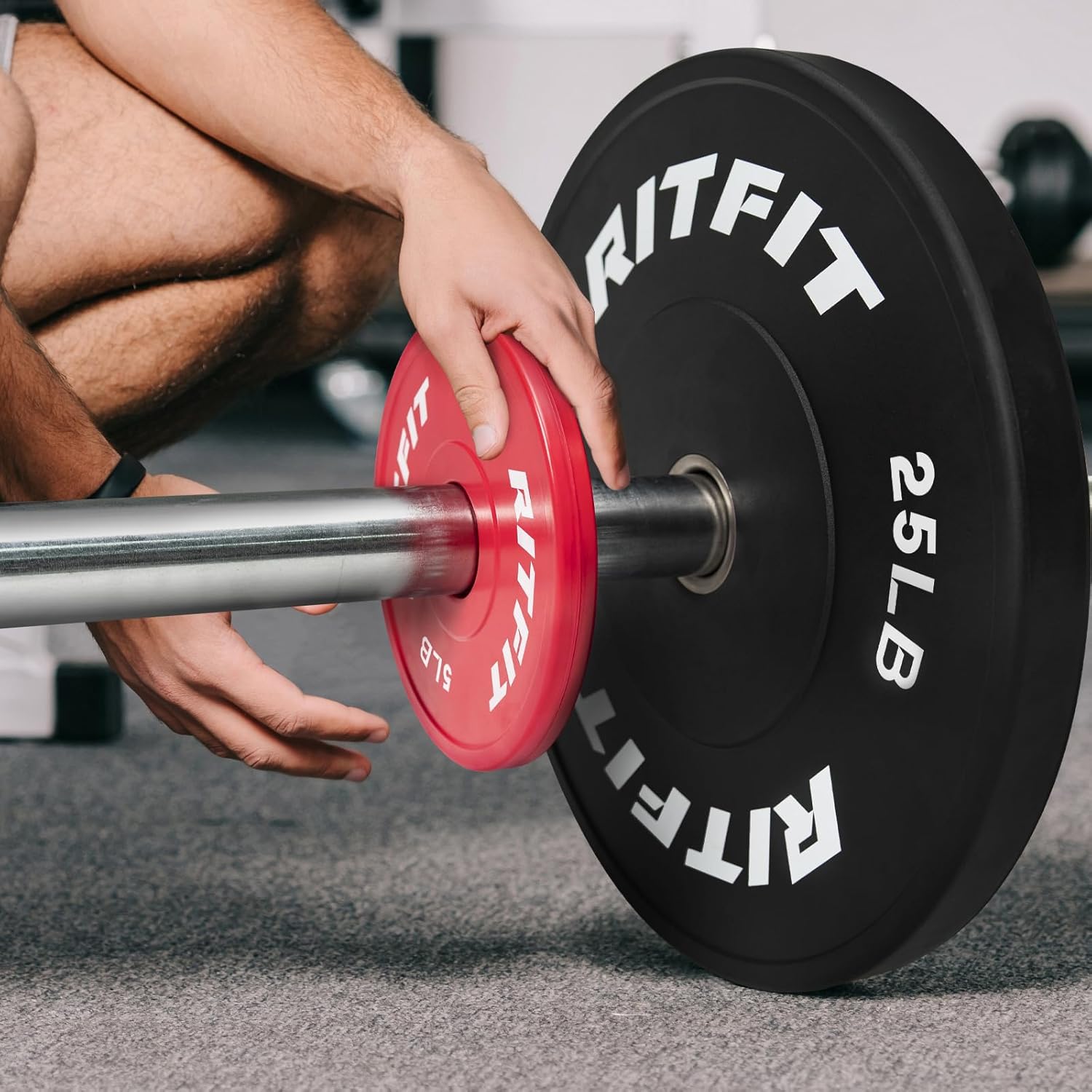 RitFit Fractional Rubber Weight Plates, Colored Bumper Plates for Starting Strength and Progressive Overload Training, Pair and Sets
