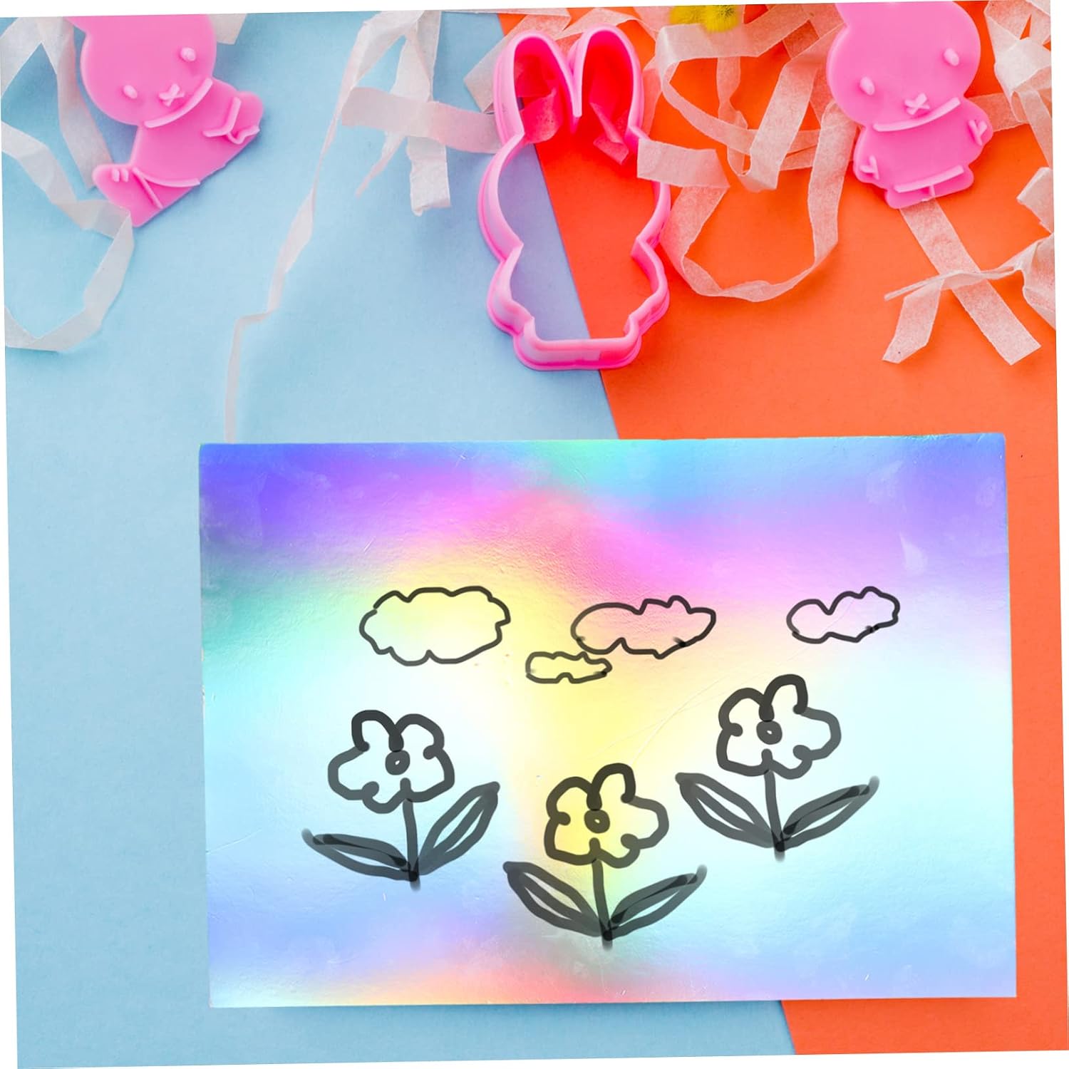 50pcs Paper Reflective Decorative Craft for Diy Handmade School Projects