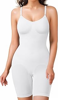 Waist Trainer Bodysuit for Women Tummy Control Shapewear Round Neck Seamless Butt Lifter Full Body Shaper