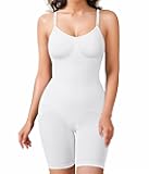 Waist Trainer Bodysuit for Women Tummy Control Shapewear Round Neck Seamless Butt Lifter Full Body Shaper