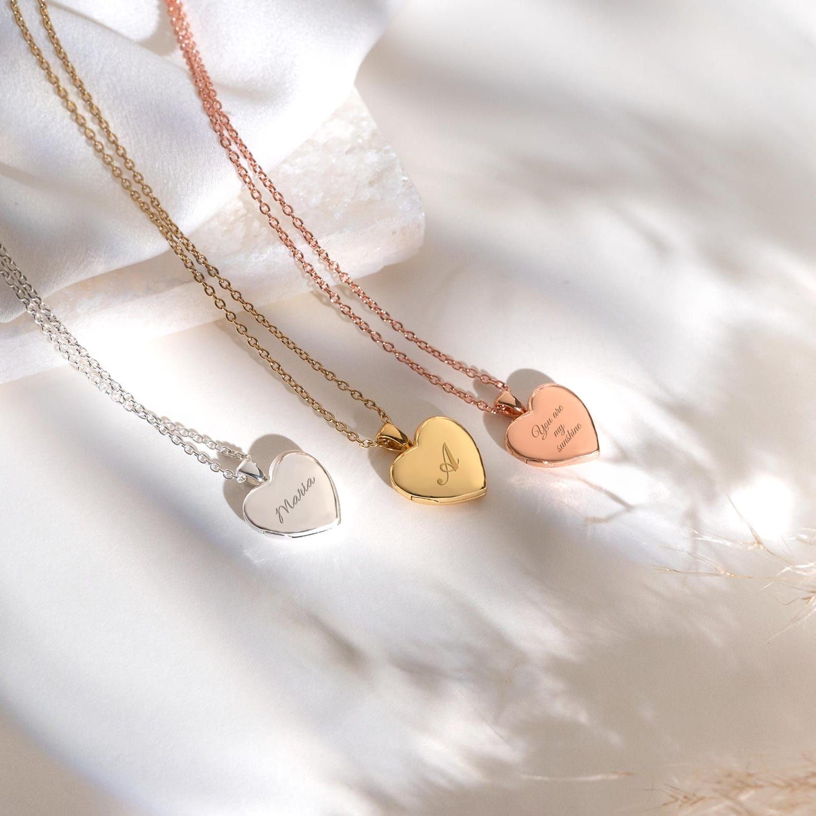 Oro cuore portafoto collana, personalizzato cuore portafoto collana con foto, commemorativo per lei, Festa della Mamma San Valentino per lei