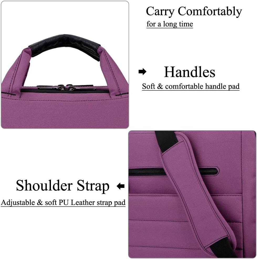 BRINCH 17.3 Inch Nylon Shockproof Carry Laptop Case Messenger Bag for 17-17.3 Inch Laptop/Notebook/MacBook/Ultrabook/Chromebook with Shoulder Strap Handles and Various Pockets (Purple)