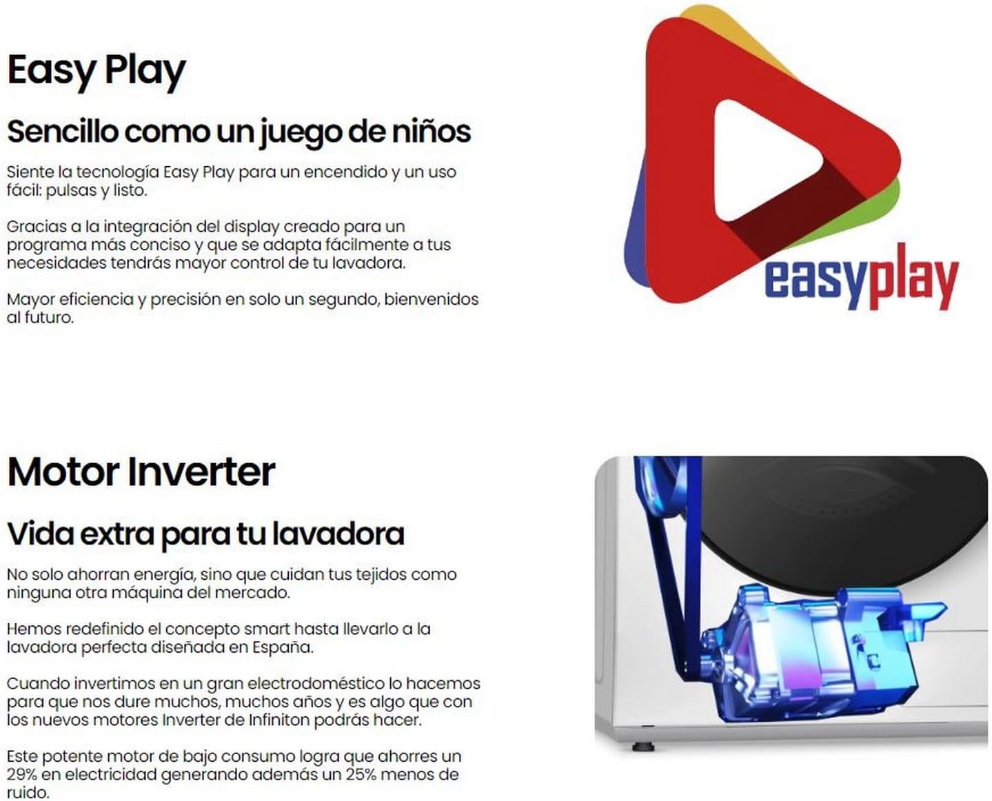 Easy Play and Inverter Motor features