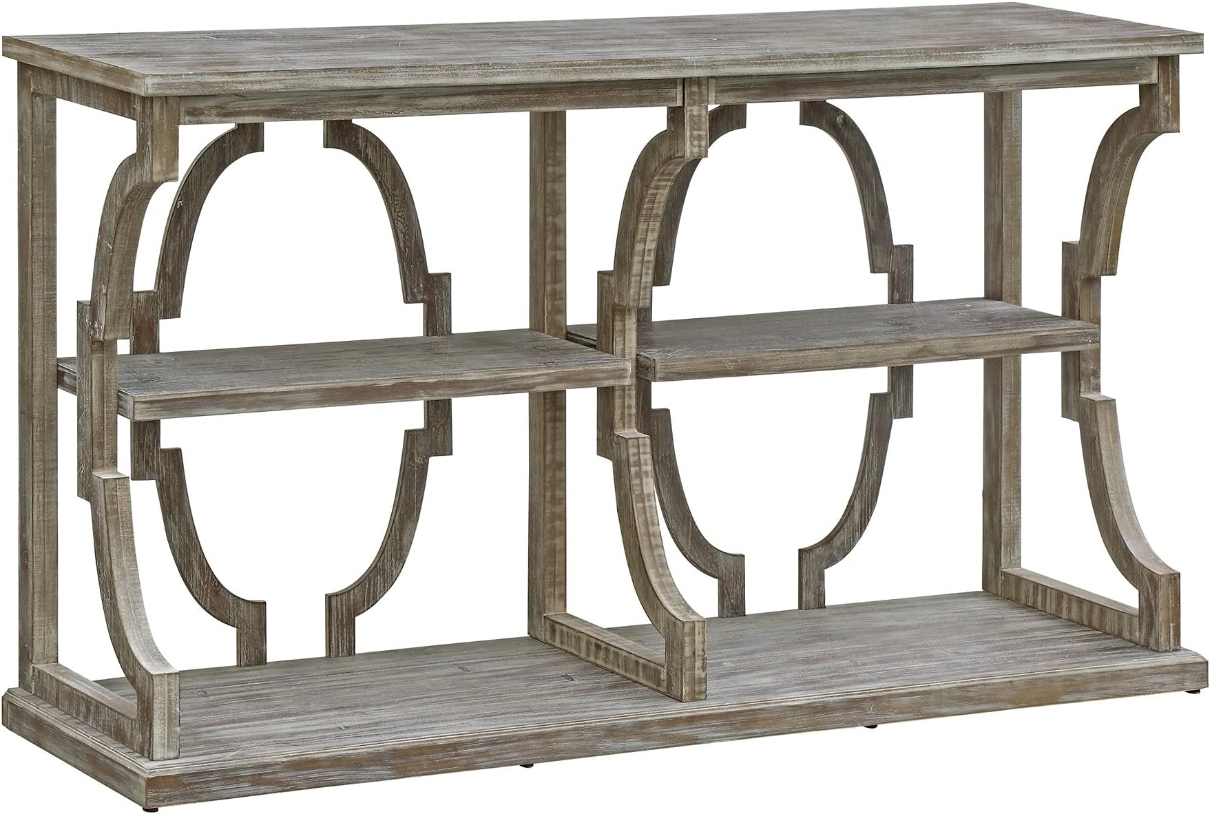 CVFZR3525 Stockton Open Chestnut Wash 3 Tier Console Furniture, Gray