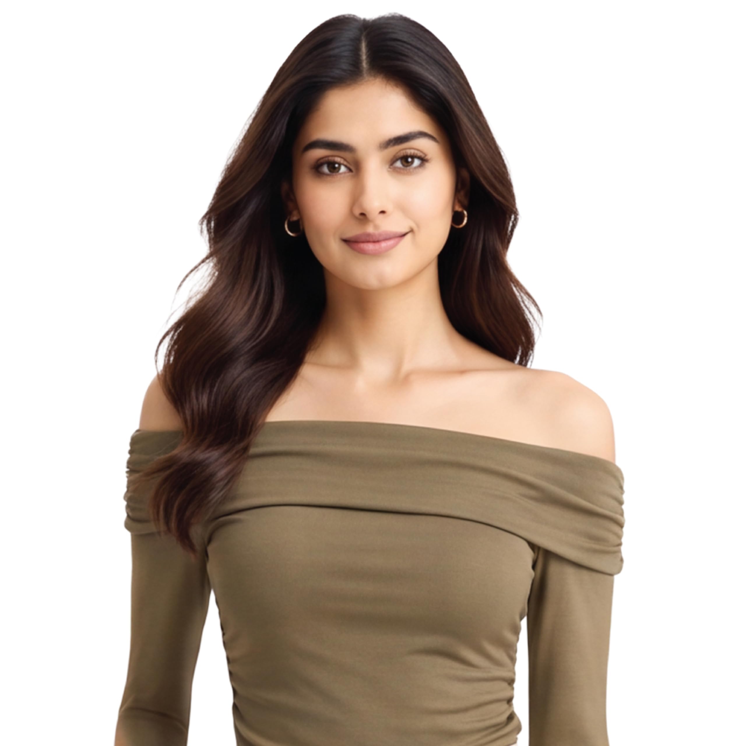 Off Shoulder Top for Women Stylish Bardot Top Full Sleeve Slim Fit Body Fit Stretchable Western Party Casual Wear-picture-25