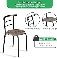 Vista 6 de Yaheetech 3 Piece Dining Table Set, Kitchen Table & Chair Sets for 2, Compact Bistro Table Set with Steel Legs, Built-in Wine Rack for Small Space