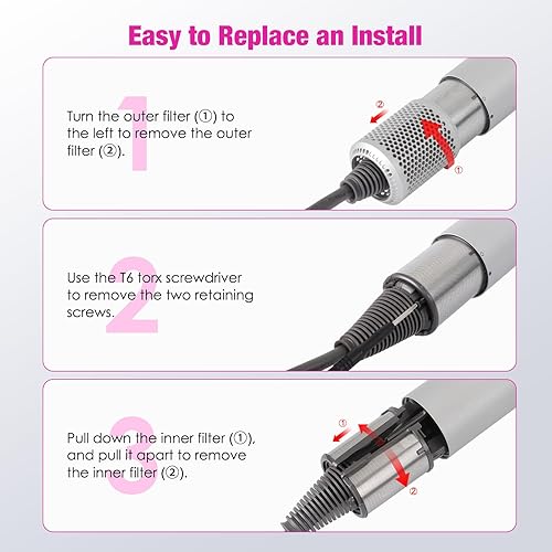 Miniatura 6 de Filtro interior de malla de repuesto para Dyson Superpersonic Hair Dryer HD01 HD03 HD08, accesorios de cubierta de malla integrada de metal