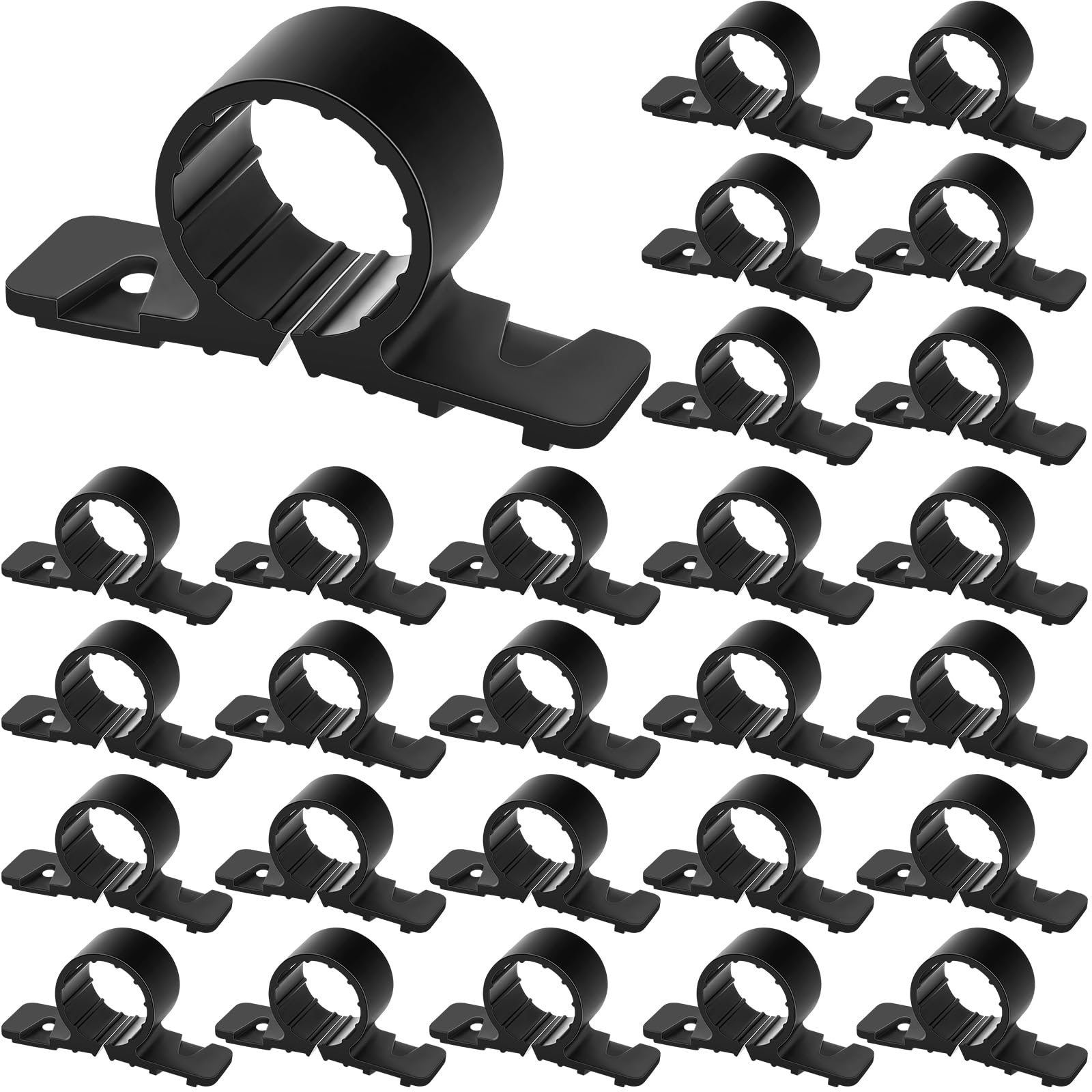 Briwooody 50 Pack 3/4 Inch Pipe Supports Suspension, Black