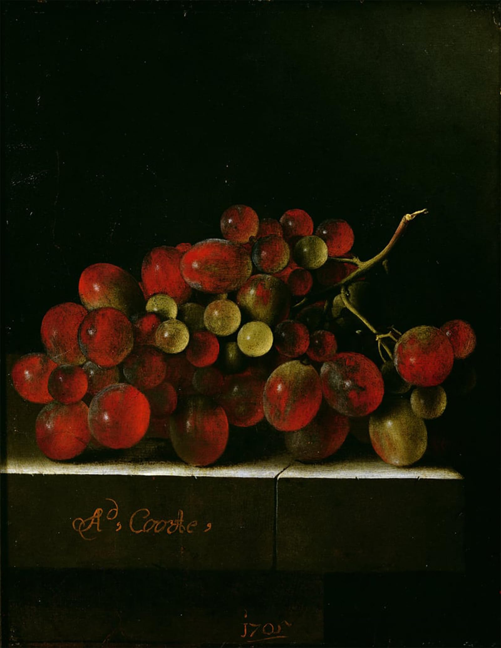 ARTXLXXBN Famous Art Print Poster Vintage Wall Art Bunch of Grapes by Adrian Coorte Canvas Art Poster for Home Decor 60x90cm