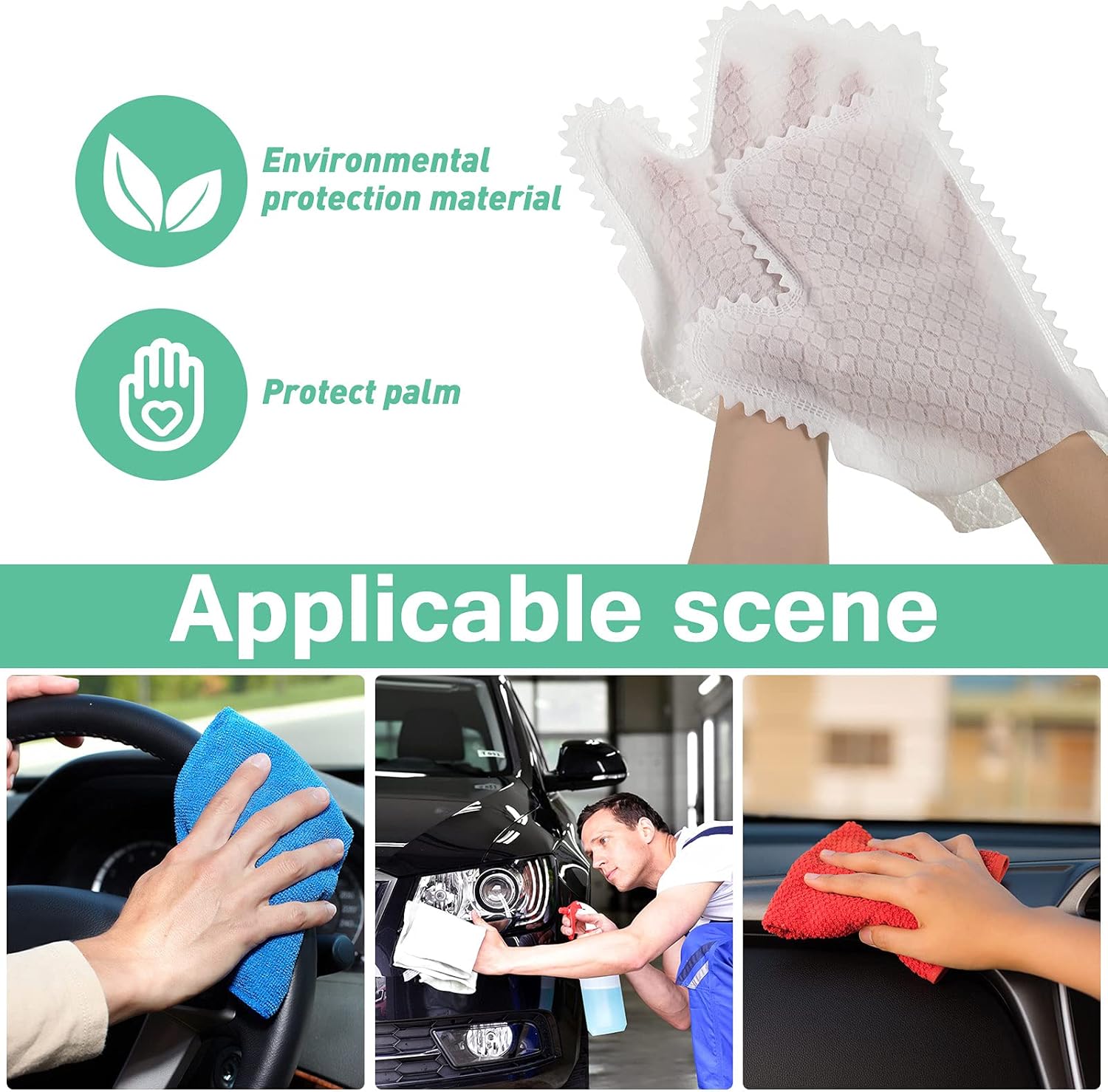 60 Pieces White Microfiber Dusting Gloves Artisan Dusting Mitt Microfiber