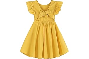 Toddler Girl Yellow Flutter Sleeve Dress