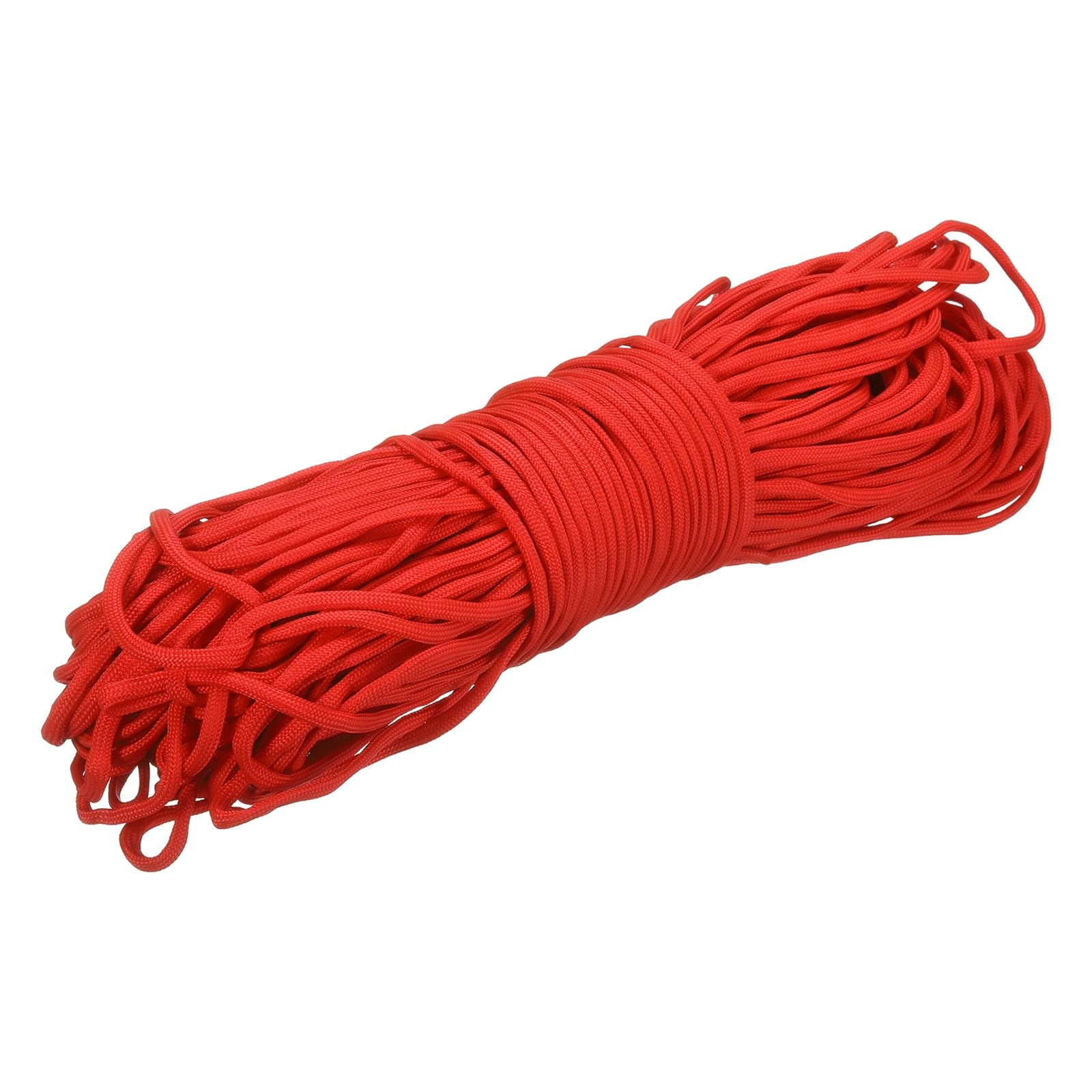 sourcing map 4mm Paracord Rope, 151ft/46m 7 Strand Heavy Duty Camping Rope Braided Polypropylene Ropes, Lightweight Tie-Downs Utility Cord for Marine, Indoor & Outdoor, Orange Red