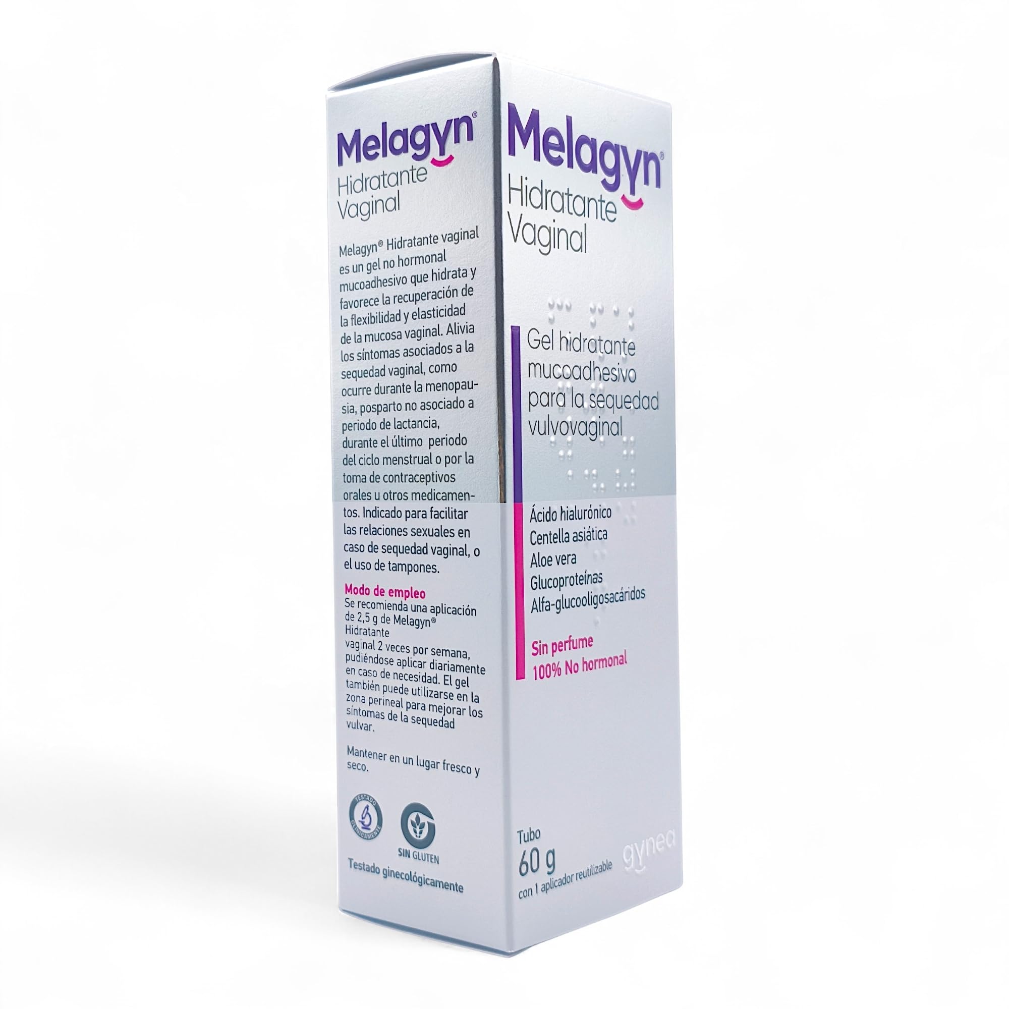 Gynea Melagyn Hidratante Vaginal 60gr - Con Aloe Vera, Ácido Láctico y Ácido Hialuronico - Mucoadhesivo - Gel No Hormonal - Para Sequedad Vaginal